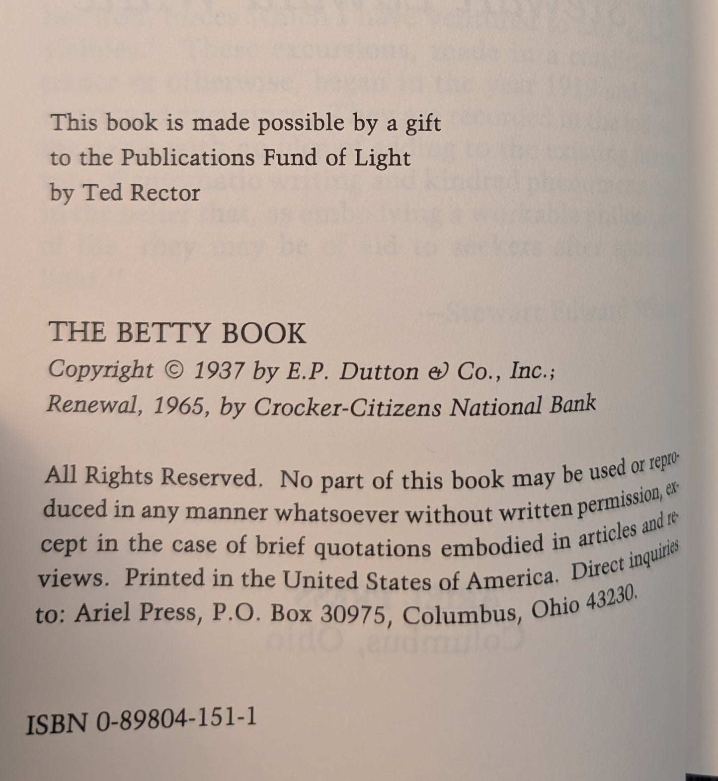 The Betty Book by Stewart Edward White