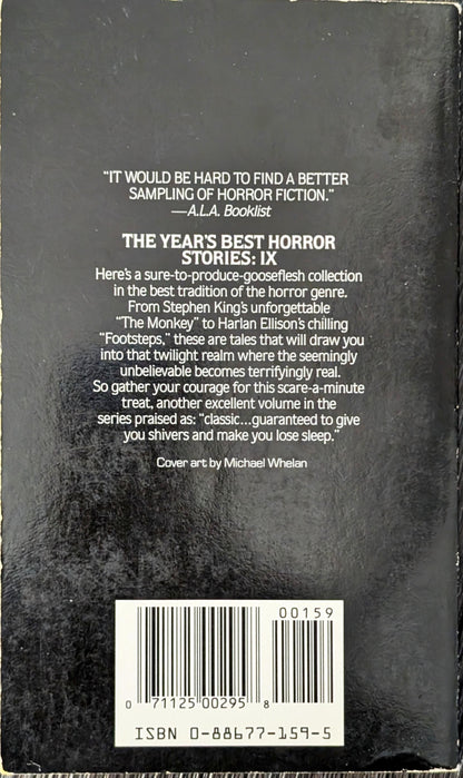 The Year's Best Horror Stories IX edited by Karl Edward Wagner