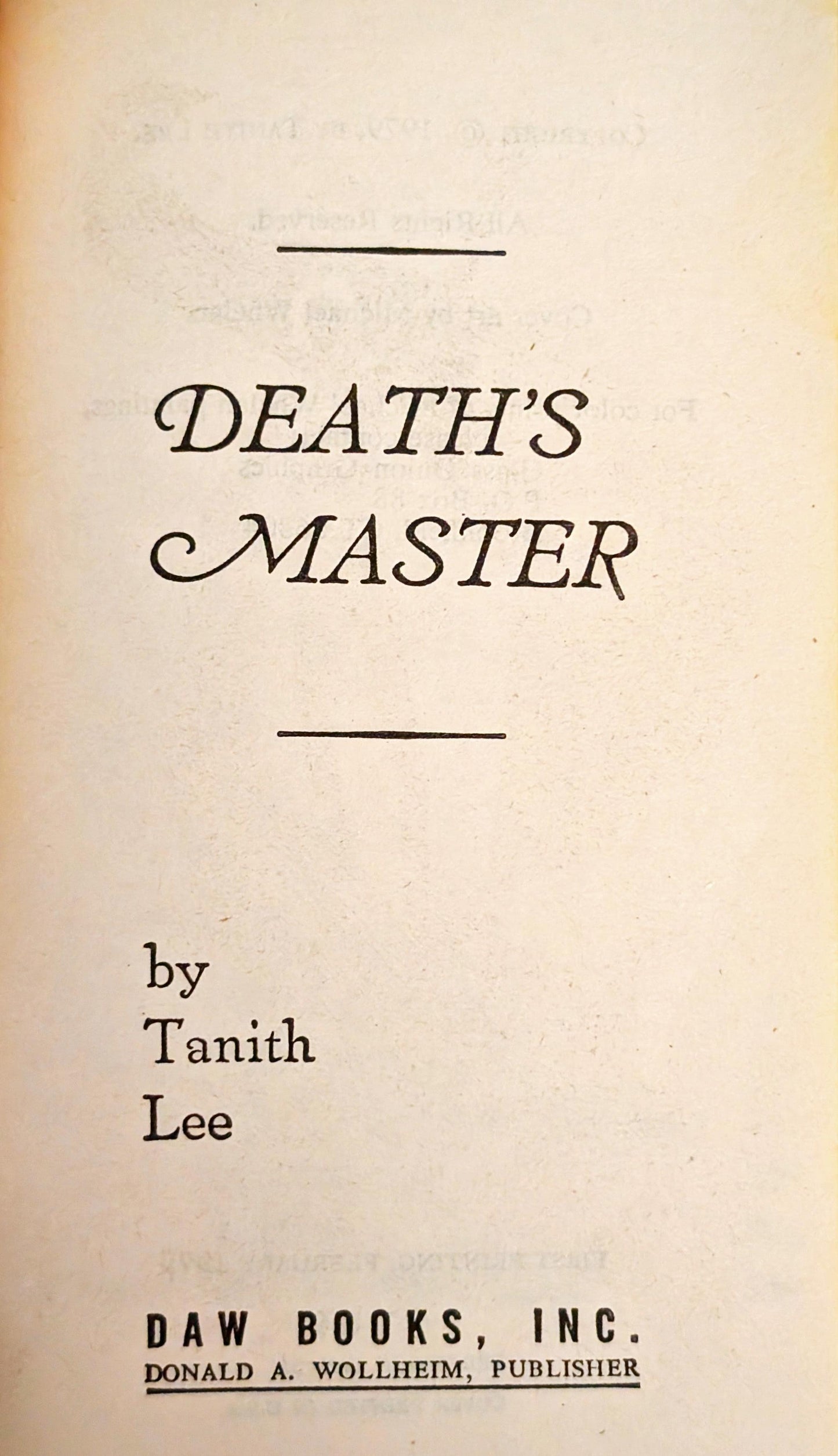 Death's Master: Tales from the Flat Earth Book Two by Tanith Lee