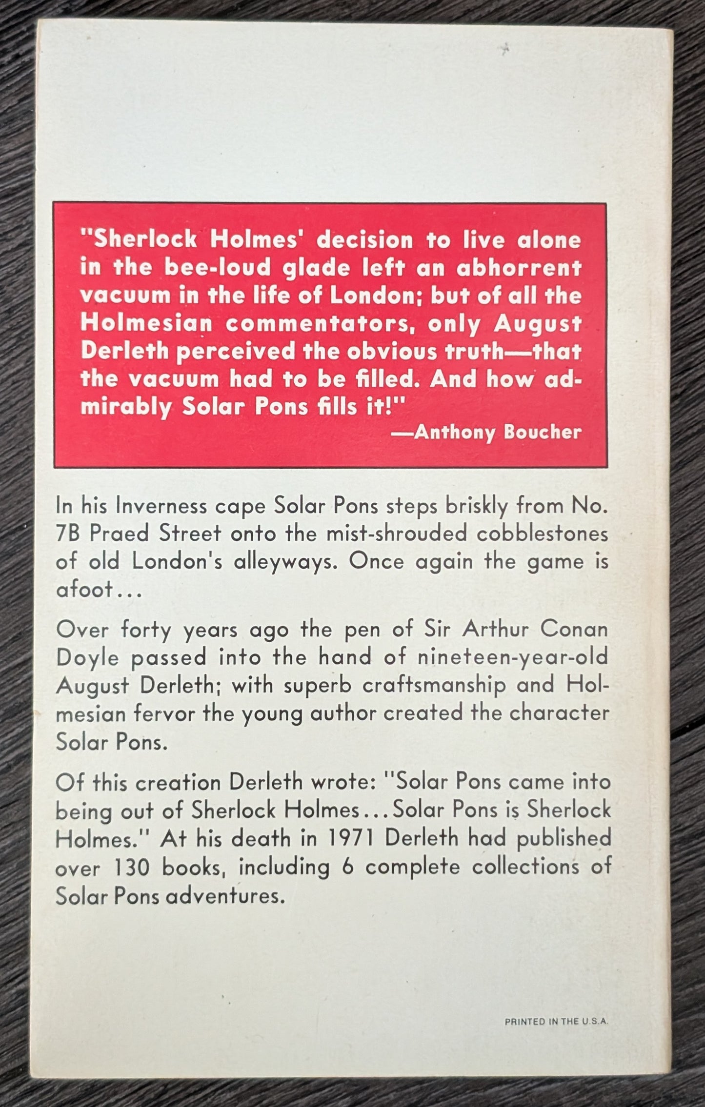 The Adventures of Solar Pons by August Derleth