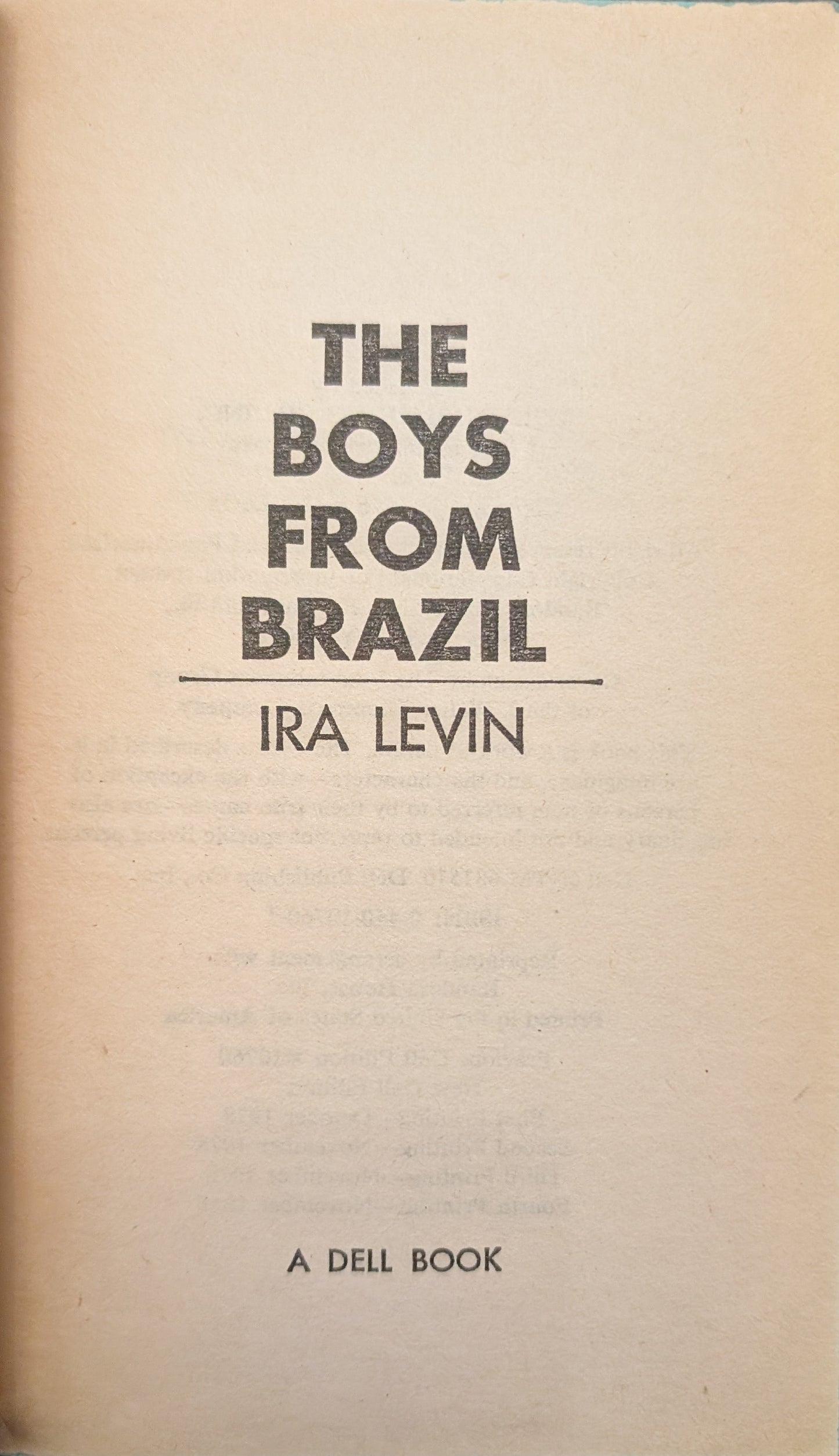 The Boys From Brazil by Ira Levin