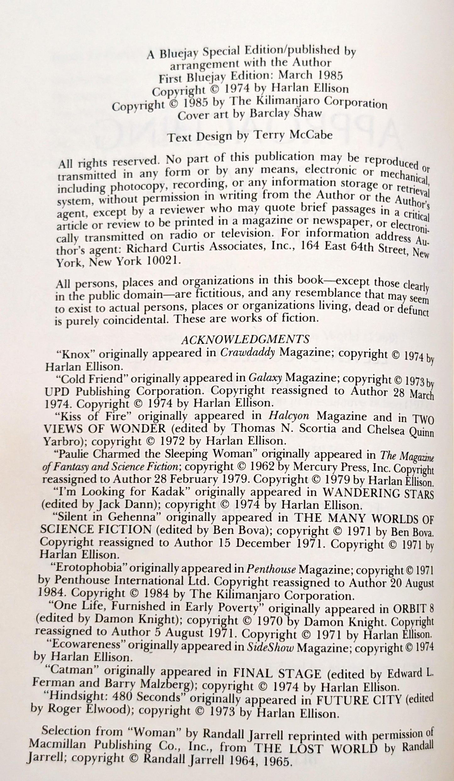 Approaching Oblivion by Harlan Ellison