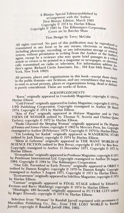 Approaching Oblivion by Harlan Ellison