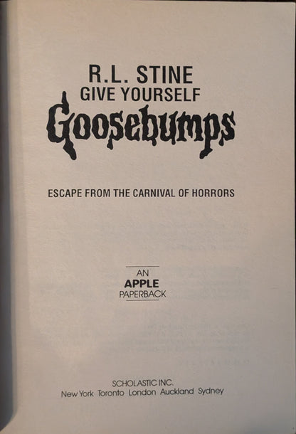 Escape from the Carnival of Horrors (Reader Beware # 1) by R.L Stine