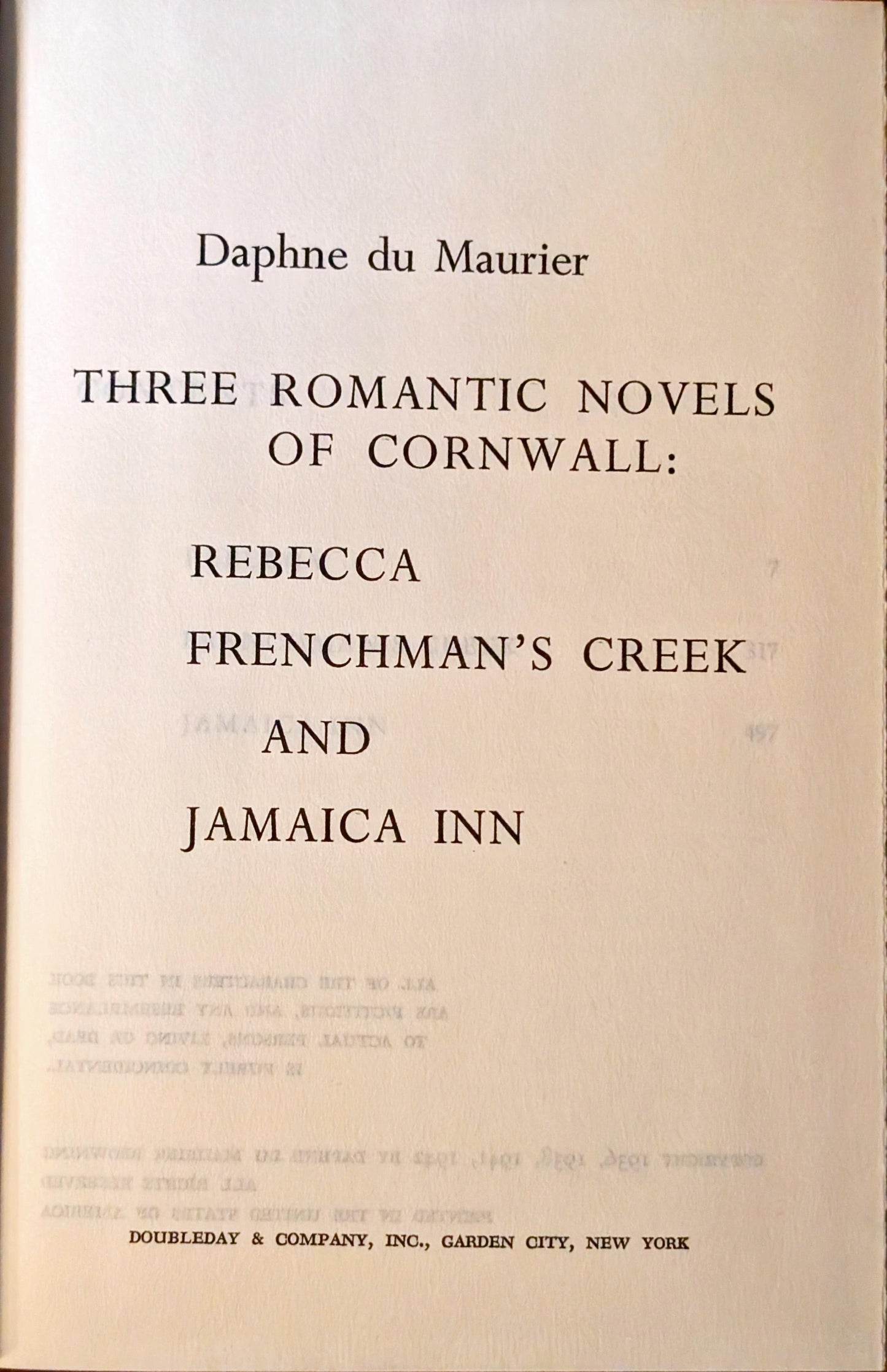 Daphne du Maurier: Three Romantic Novels of Cornwall (Rebecca/Frenchman's Creek/Jamaica Inn)