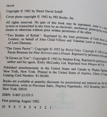 Death: It Won't Be From Old Age edited by Stuart David Schiff
