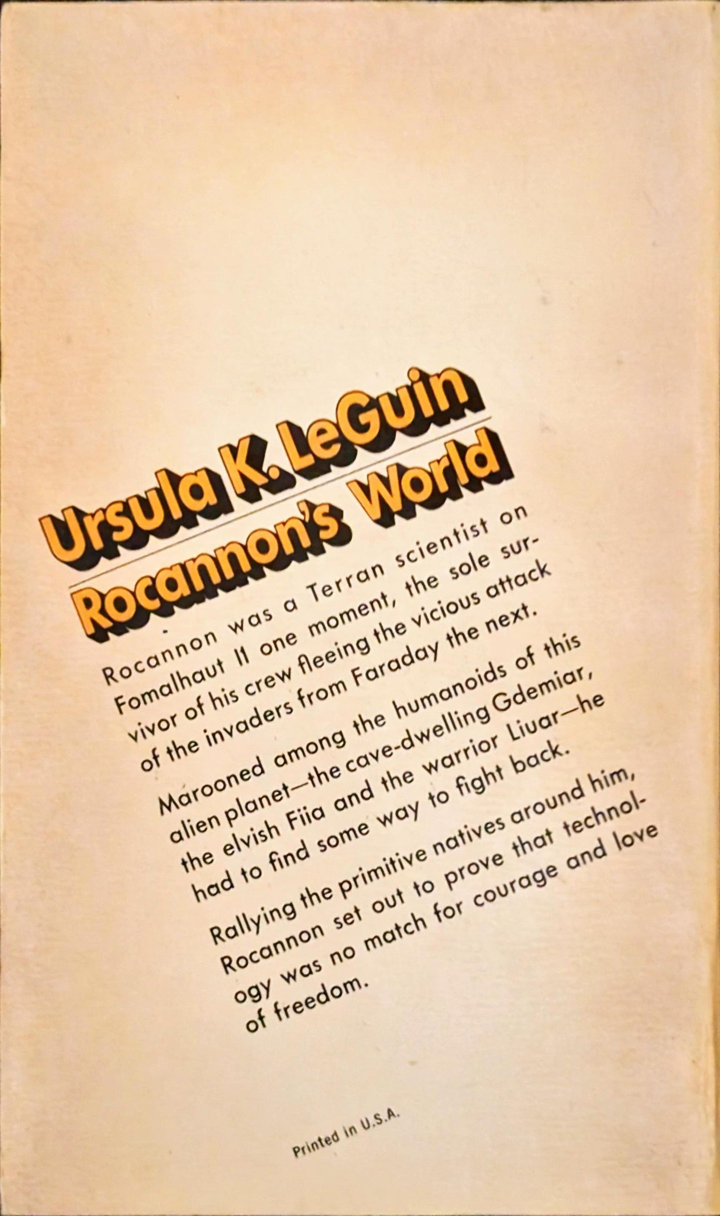 Rocannon's World by Ursula K. Le Guin