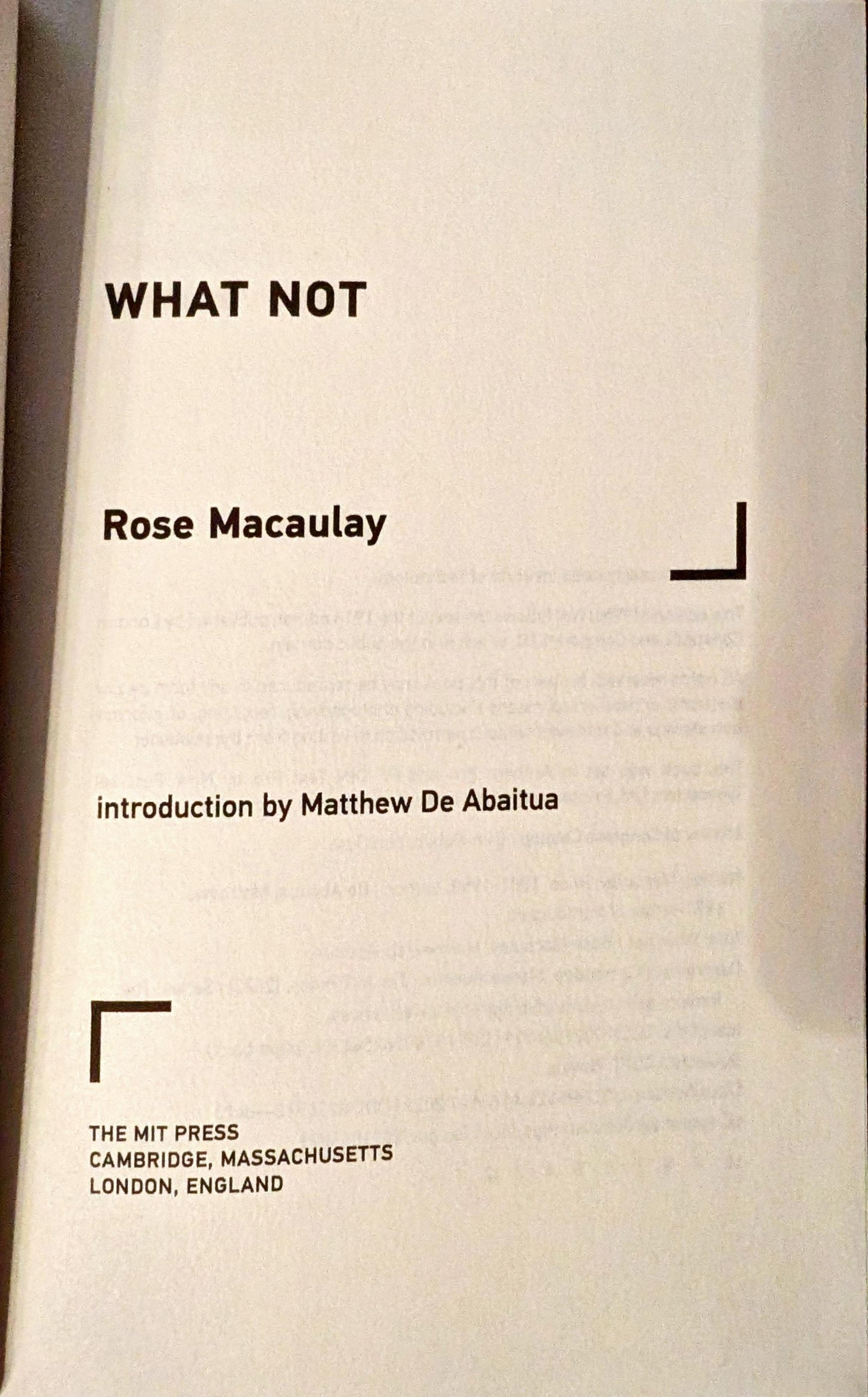 What Not by Rose Macaulay