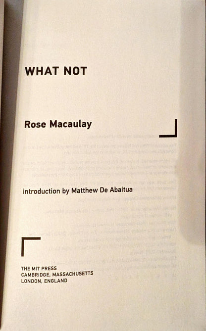 What Not by Rose Macaulay