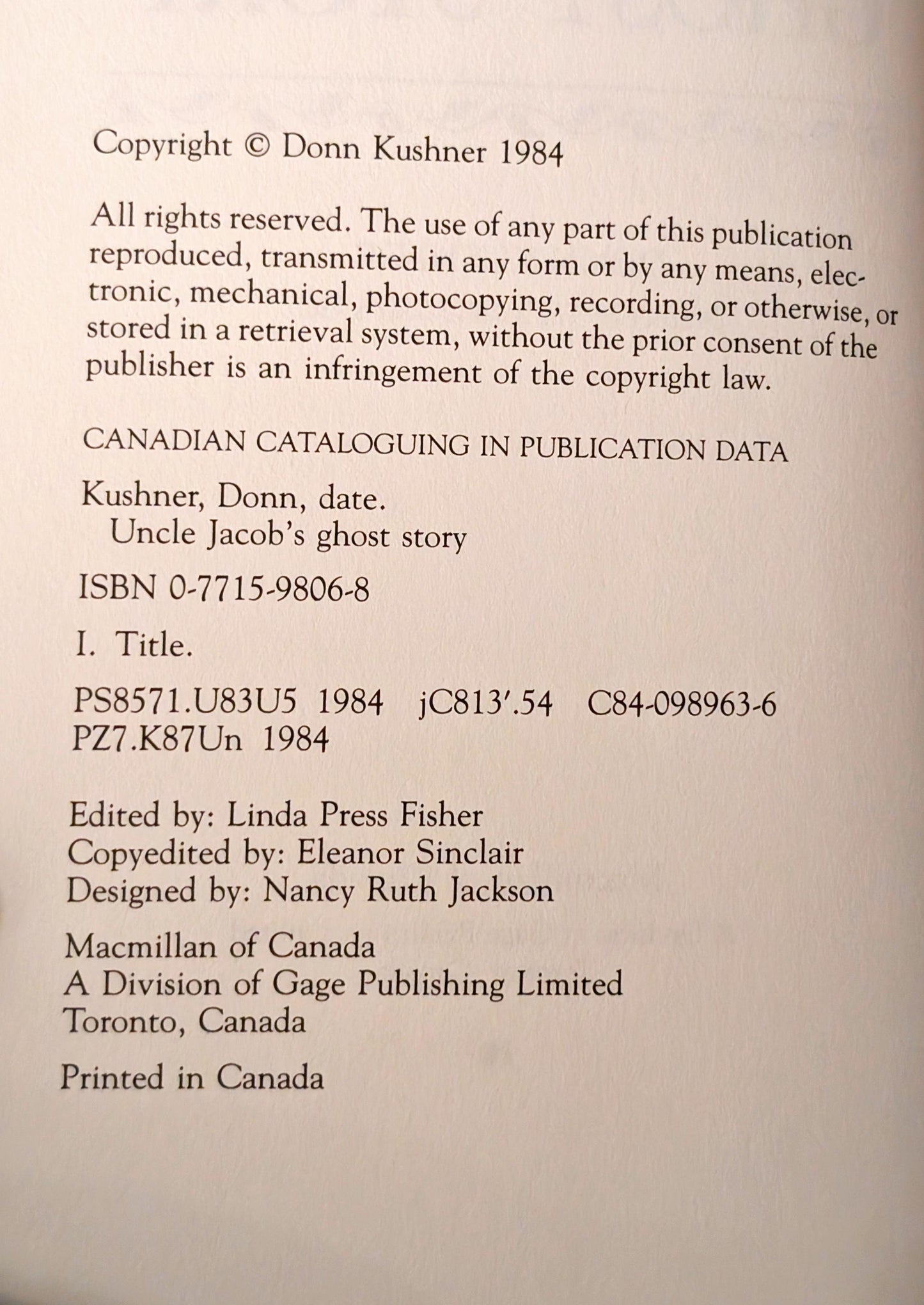 Uncle Jacob's Ghost Story by Donn Kuschner