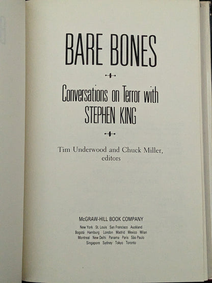 Bare Bones: Conversations on Terror with Stephen King by Tim Underwood and Chuck Miller