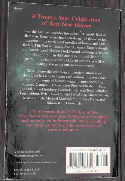 The Mammoth Book of the Best of New Horror edited Stephen Jones