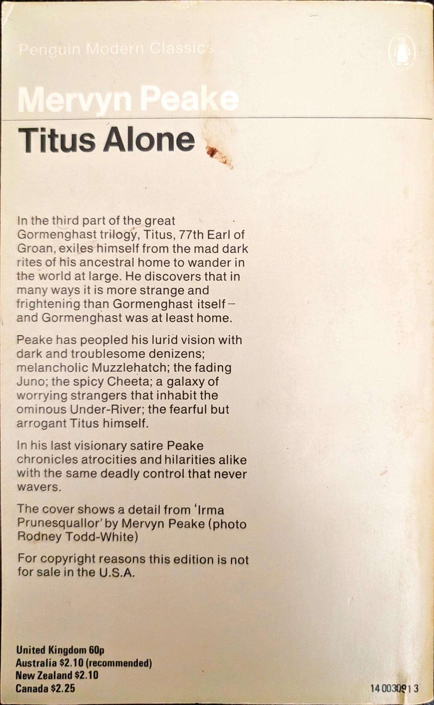 Titus Alone by Mervyn Peake
