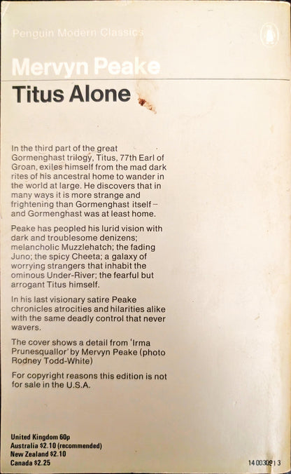 Titus Alone by Mervyn Peake