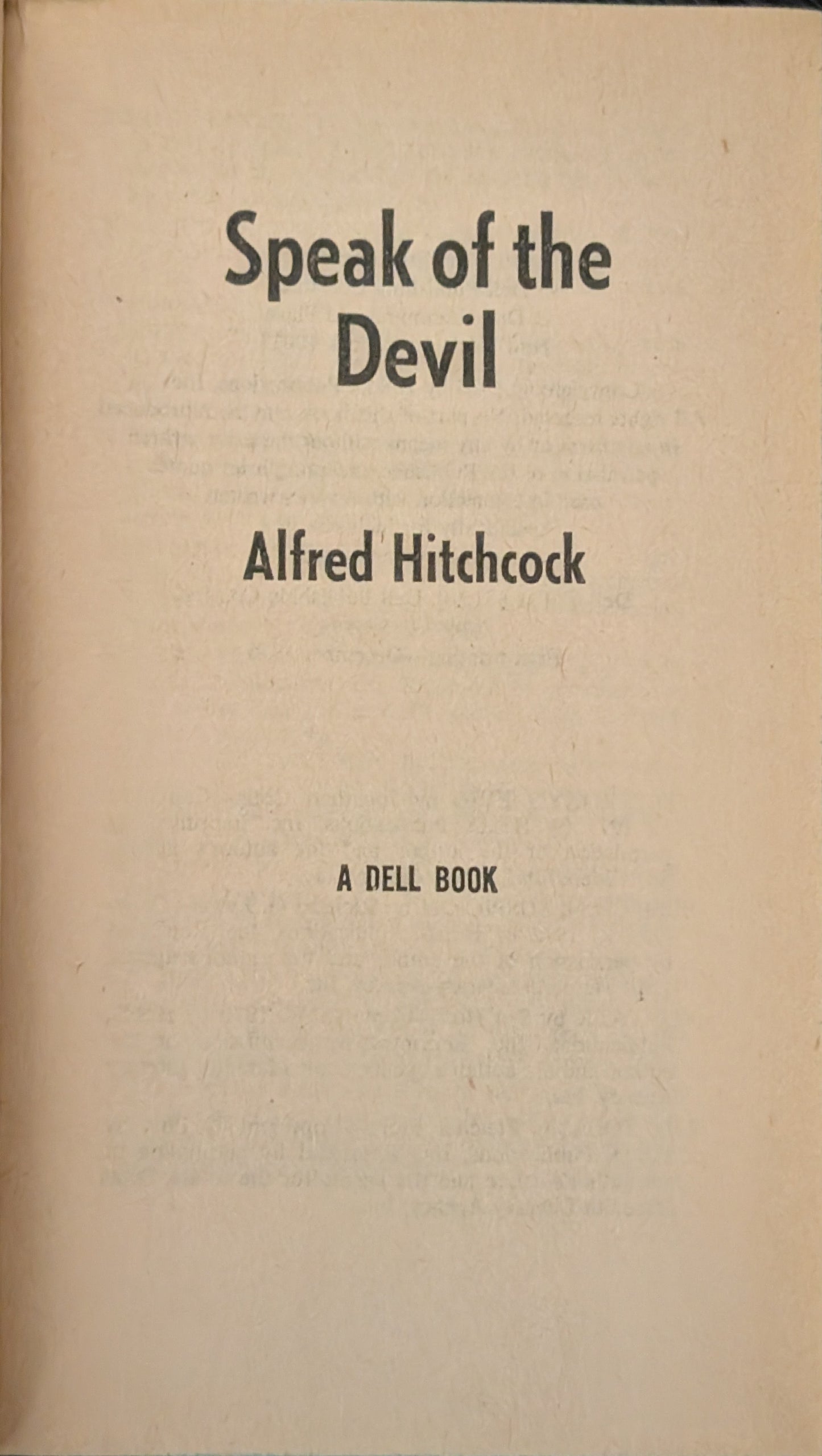 Speak of the Devil edited by Alfred Hitchcock