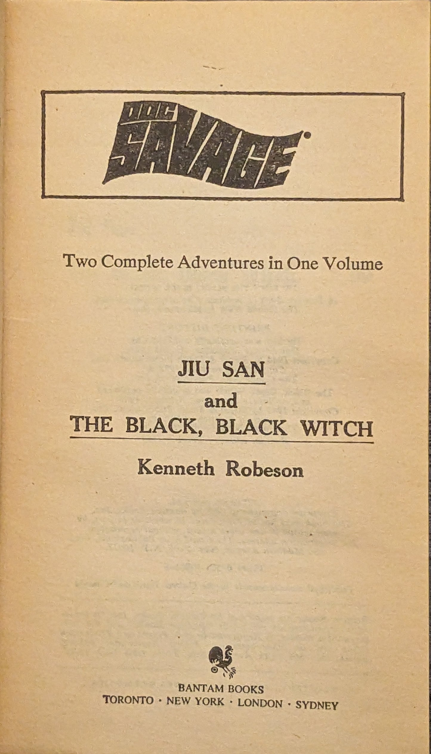 Doc Savage: Jiu San #107 /The Black, Black Witch #108 by Kenneth Robeson