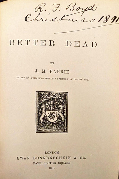 Better Dead by J.M Barrie