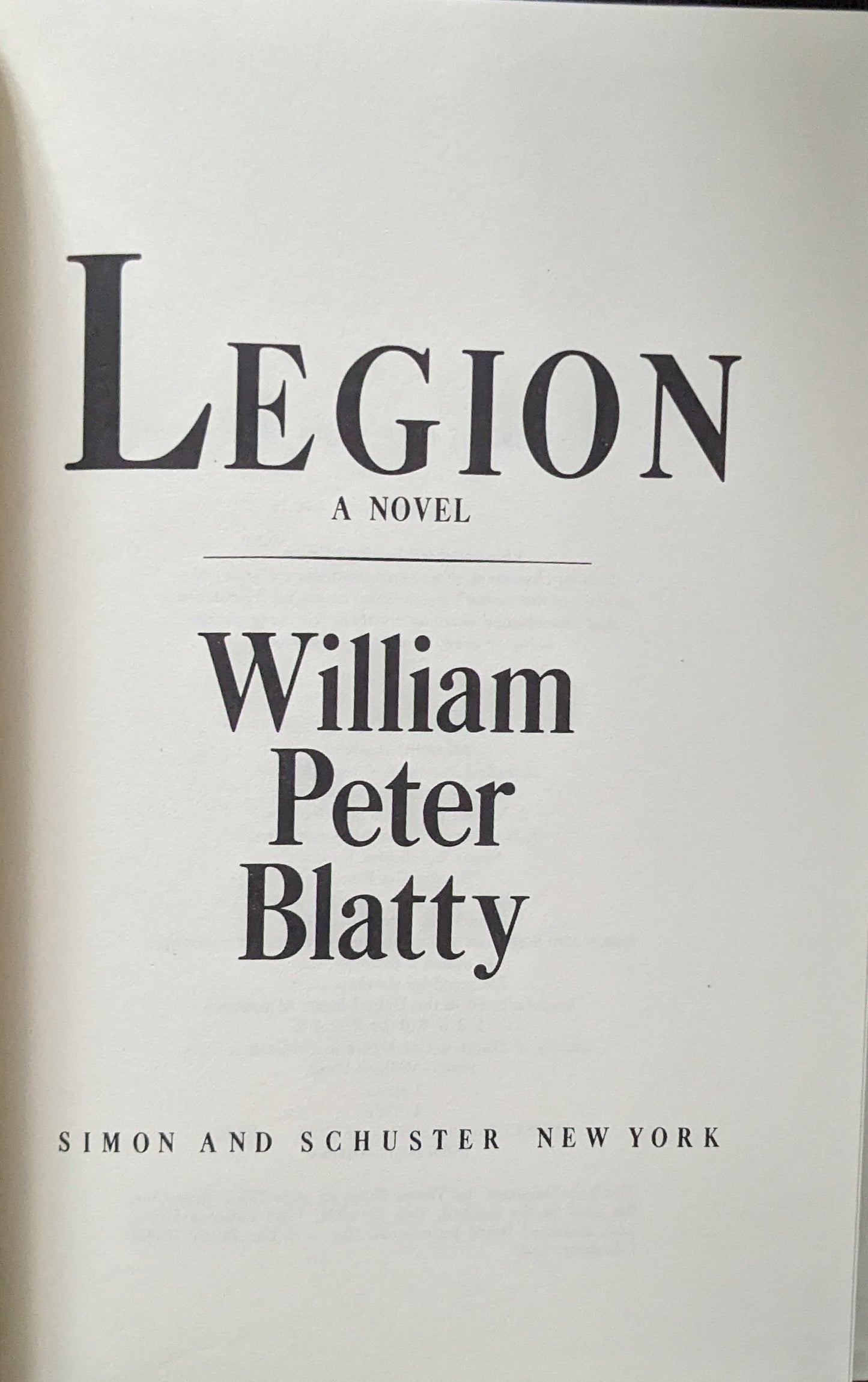 Legion by William Peter Blatty (Signed)