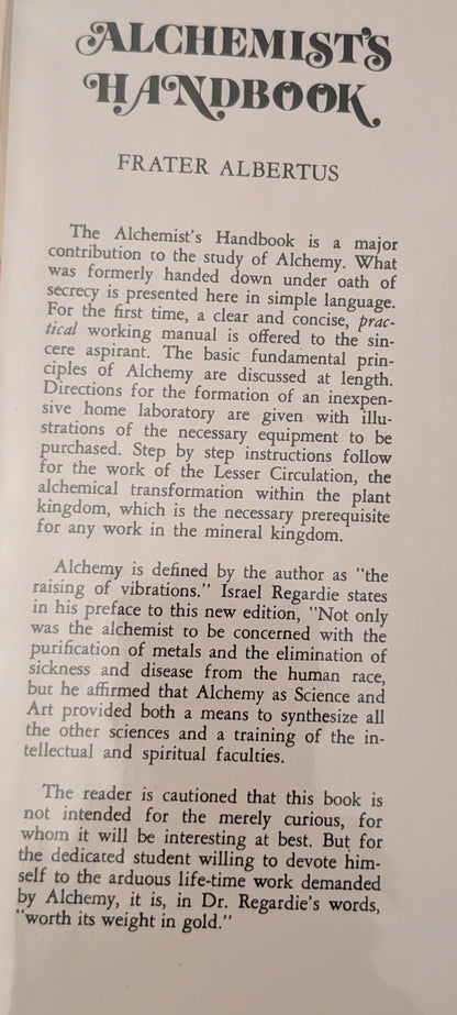 Alchemist's Handbook by Frater Albertus