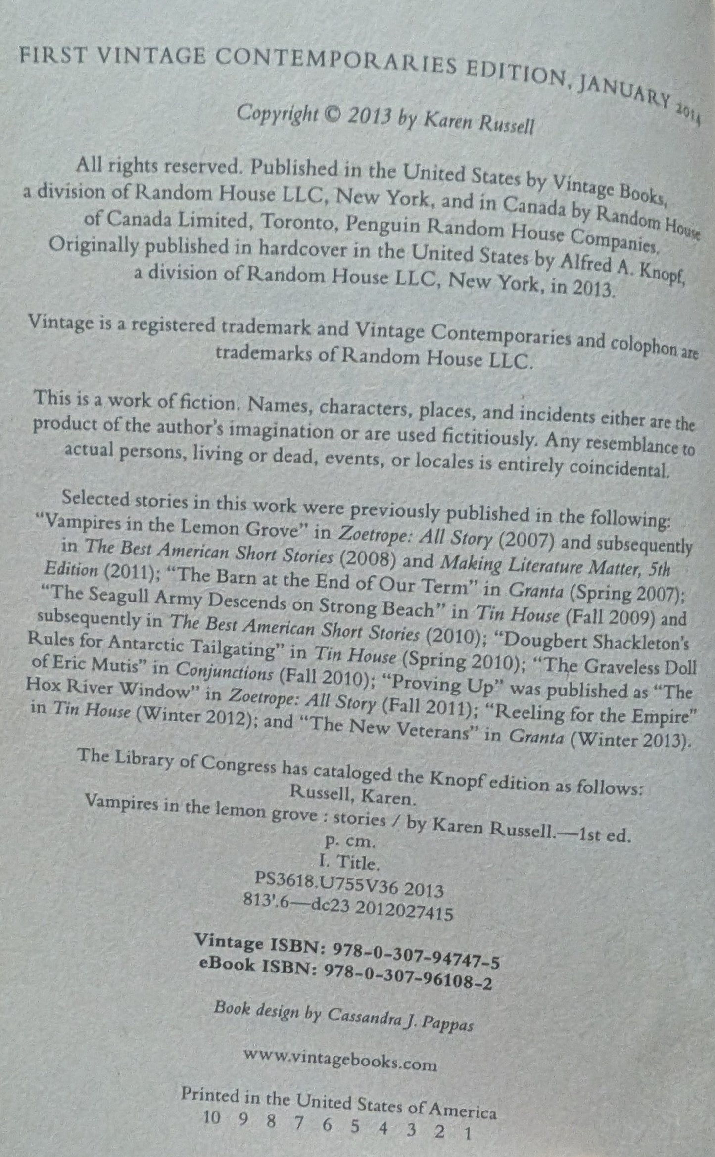 Vampires in the Lemon Grove by Karen Russell