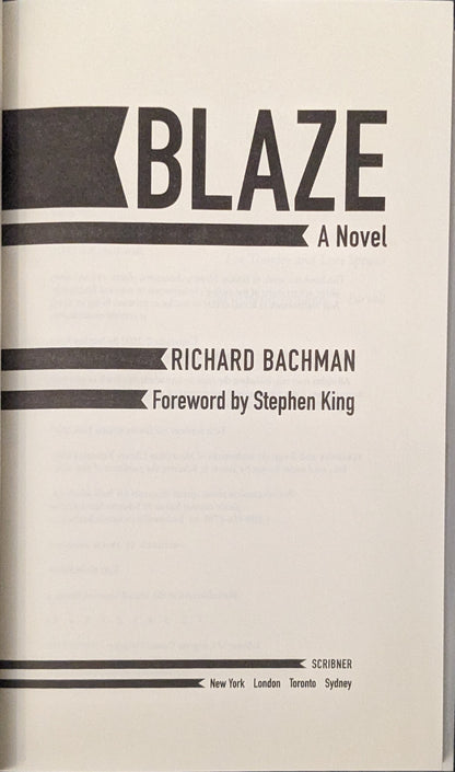 Blaze: A Novel by Richard Bachman