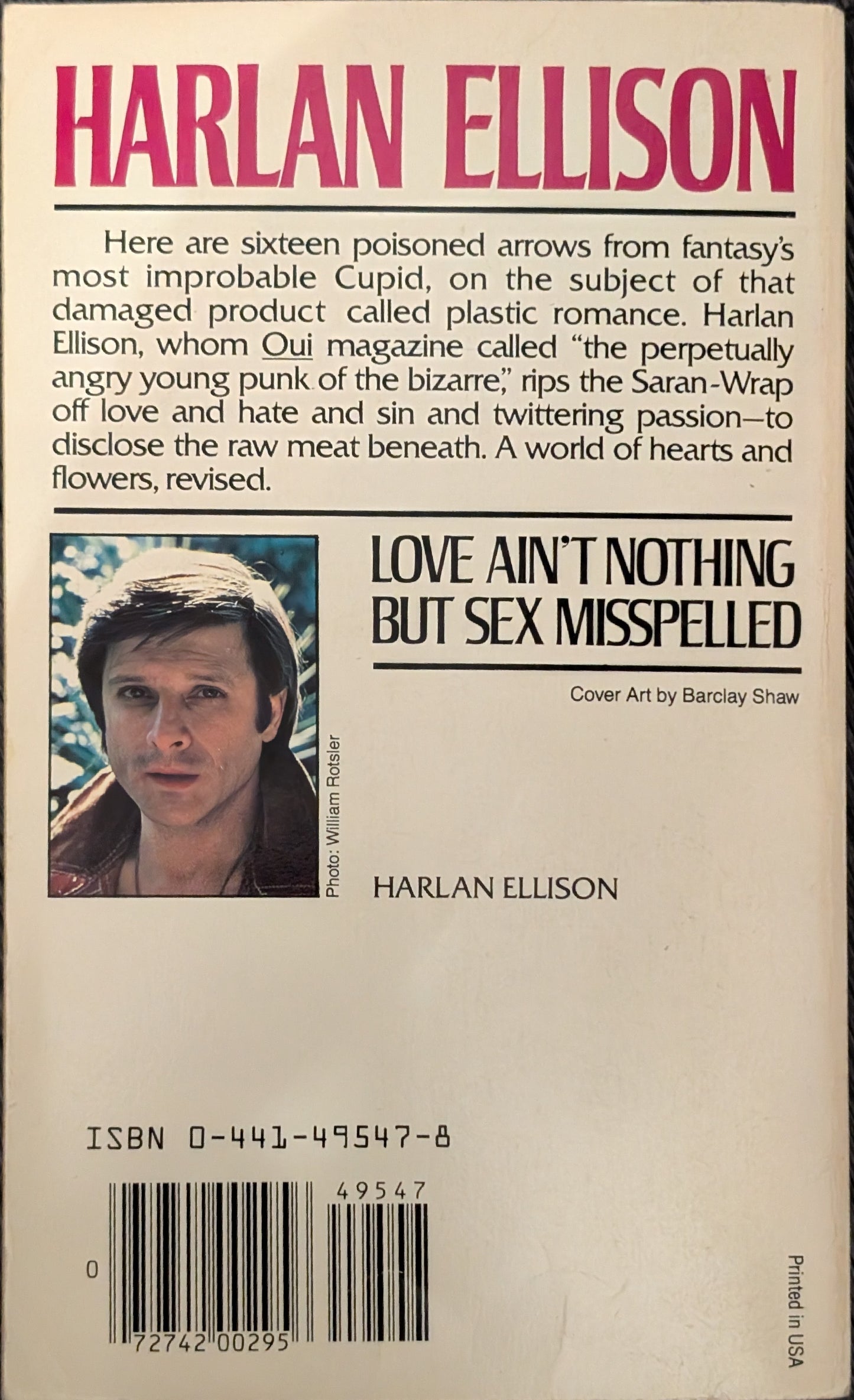 Love Ain't Nothing by Sex Misspelled by Harlan Ellison