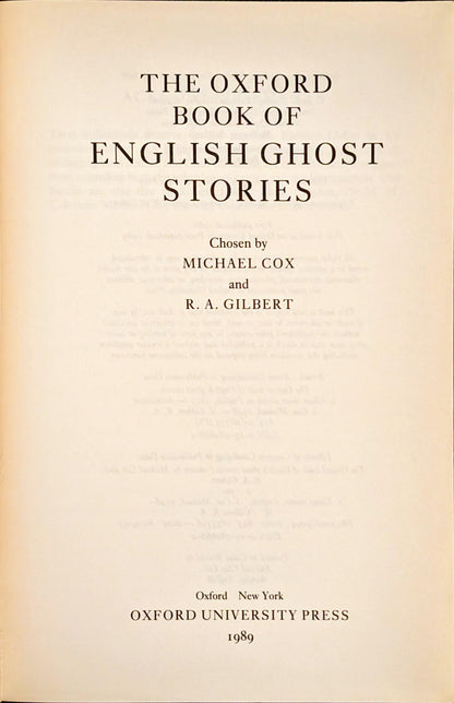 The Oxford Book of English Ghost Stories chosen by Michael Cox