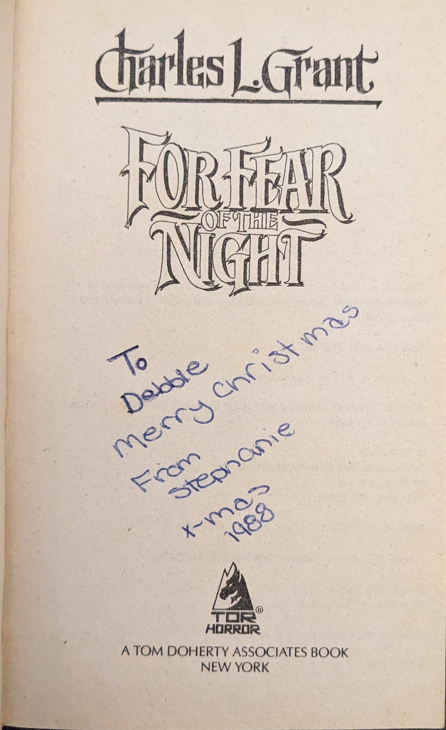 For Fear of the Night by Charles L. Grant