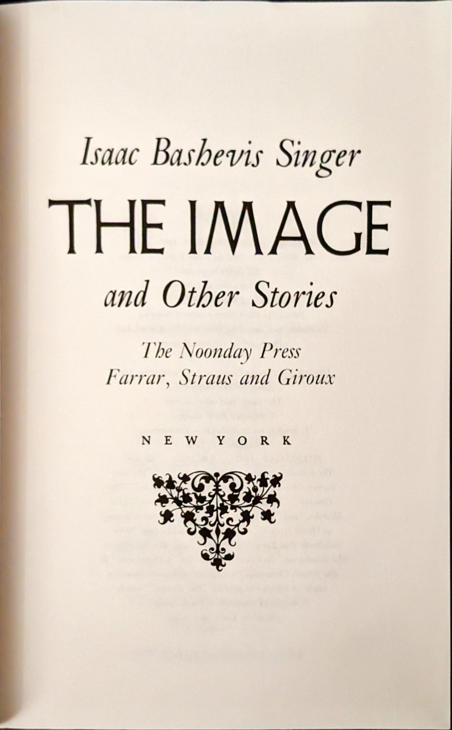 The Image and Other Stories by Isaac Bashevis Singer